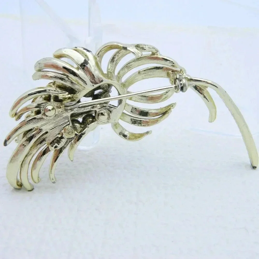 1950s Gold Tone PEGASUS CORO Topaz Rhinestone Pin